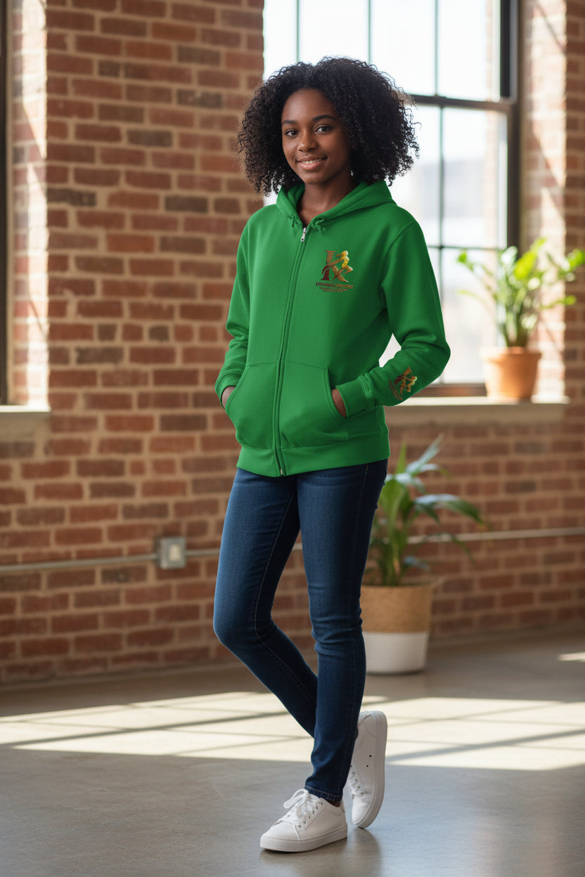 Kappa Kappa Gamma Small Crest Zip Hoodie – Greek Sorority Lettered Sweatshirt