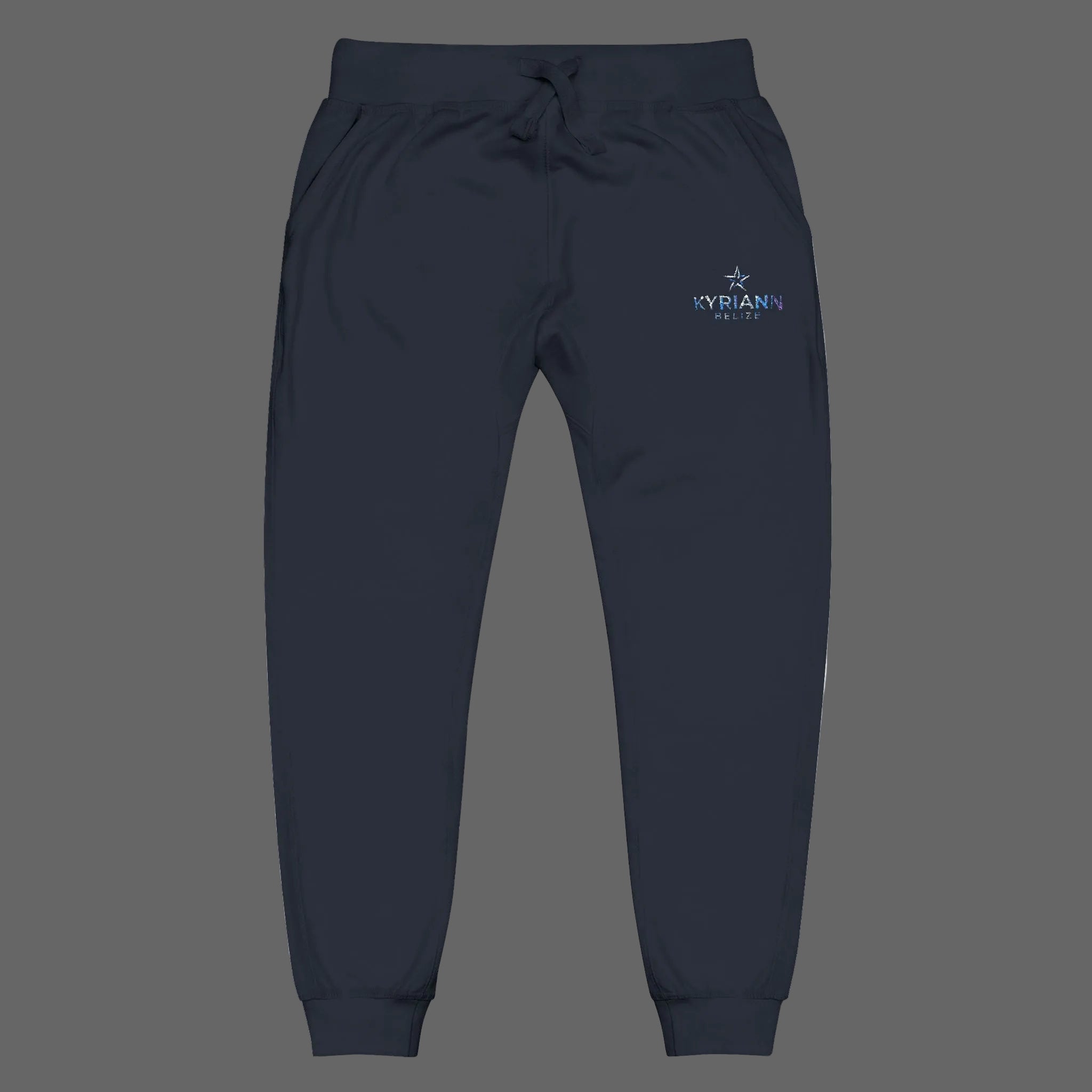 Embroidered White Fleece Sweatpants – Cozy Minimalist Lounge Joggers