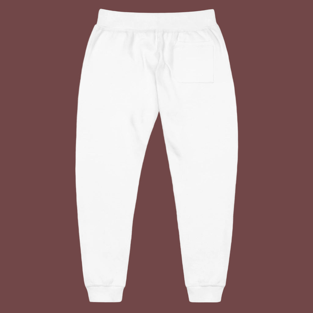 Embroidered White Fleece Sweatpants – Cozy Minimalist Lounge Joggers