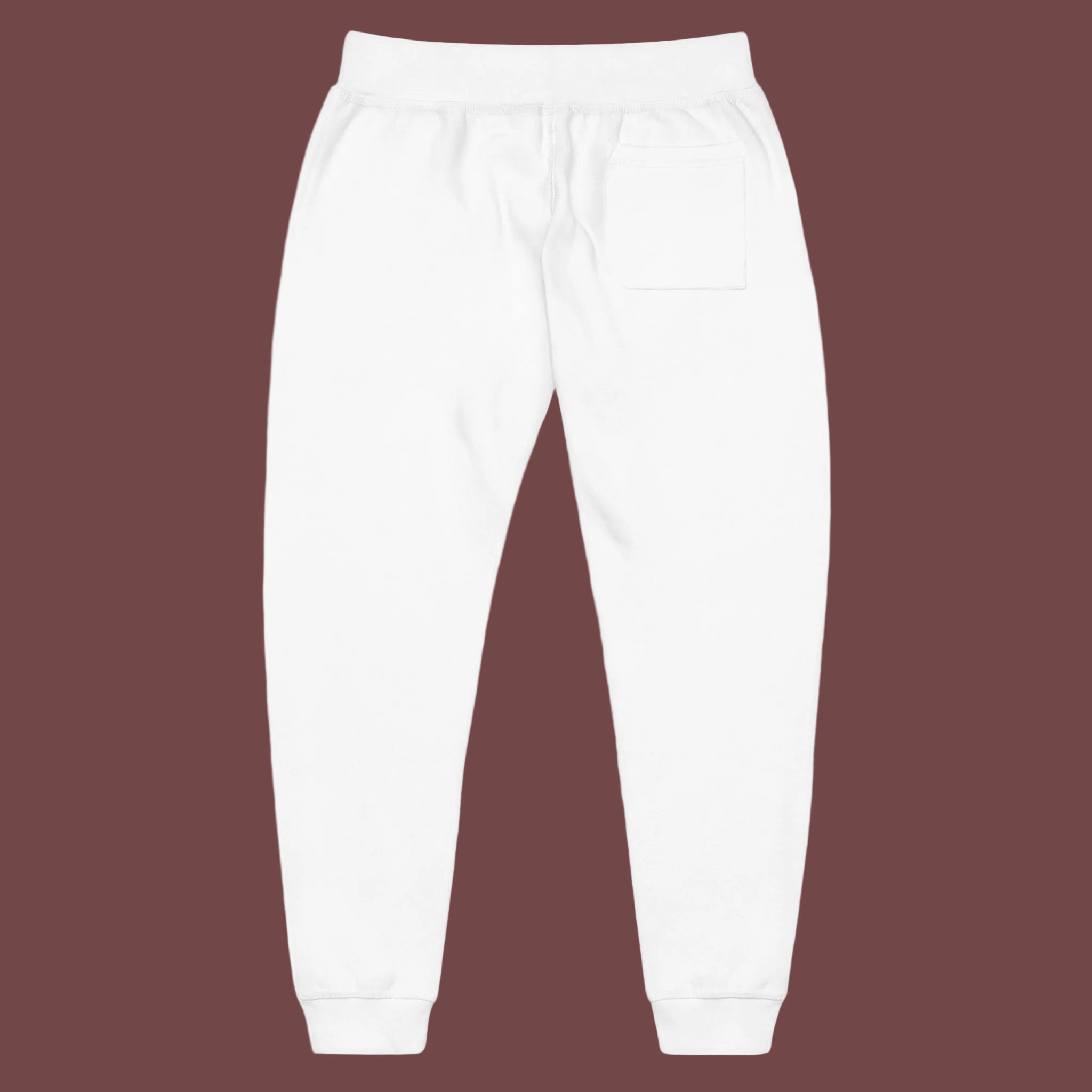 Embroidered White Fleece Sweatpants – Cozy Minimalist Lounge Joggers