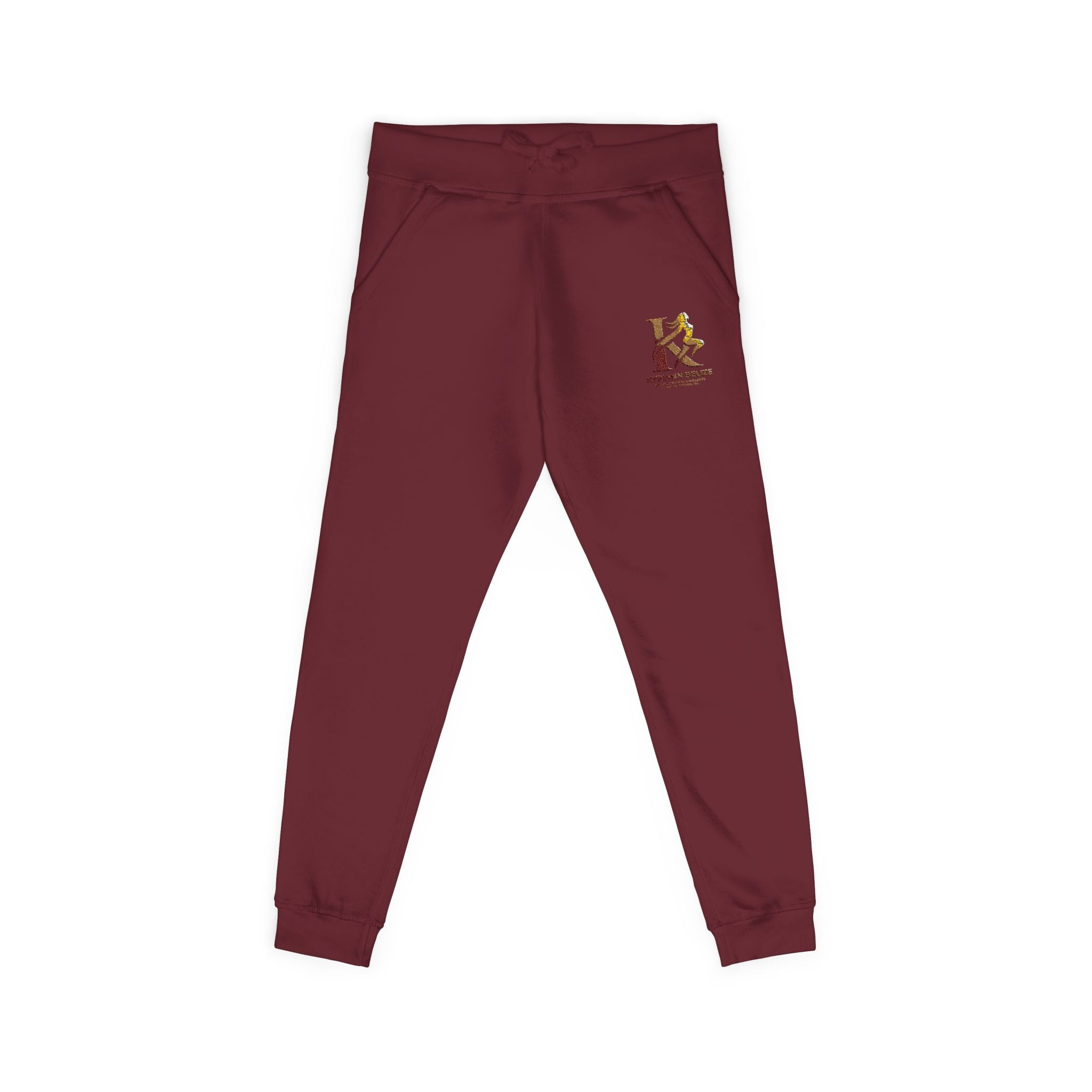 Embroidered White Fleece Sweatpants — Cozy Minimalist Joggers with Small Chest Crest