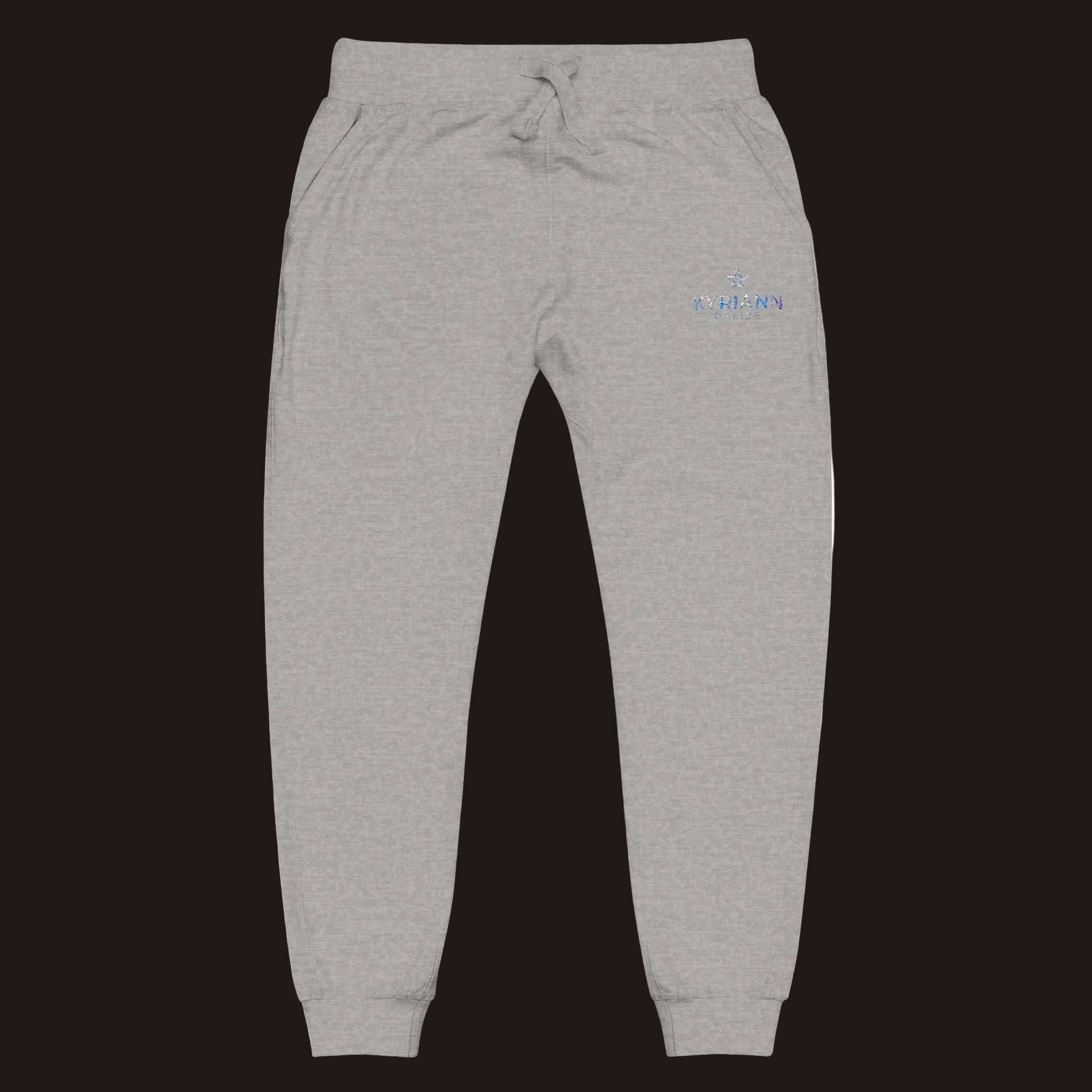 Embroidered White Fleece Sweatpants – Cozy Minimalist Lounge Joggers