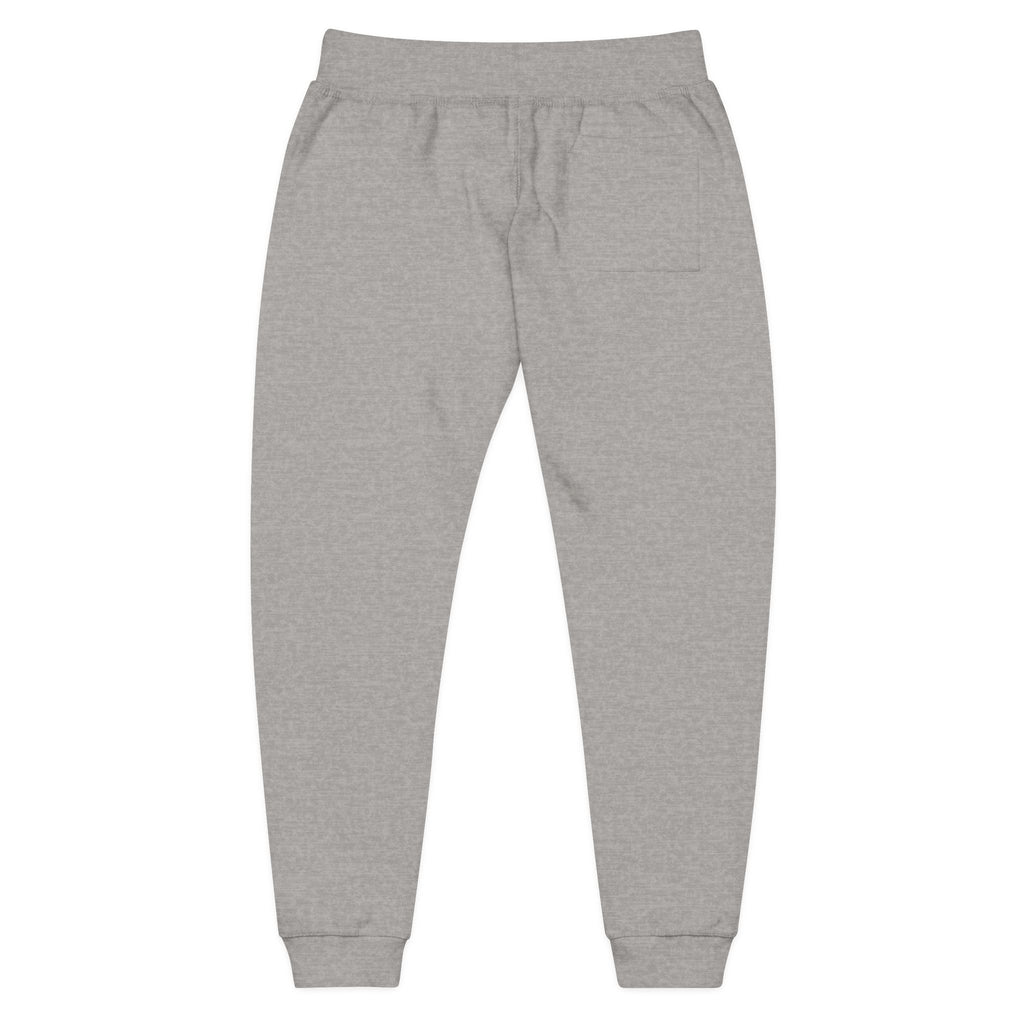 Embroidered White Fleece Sweatpants — Cozy Minimalist Joggers with Small Chest Crest