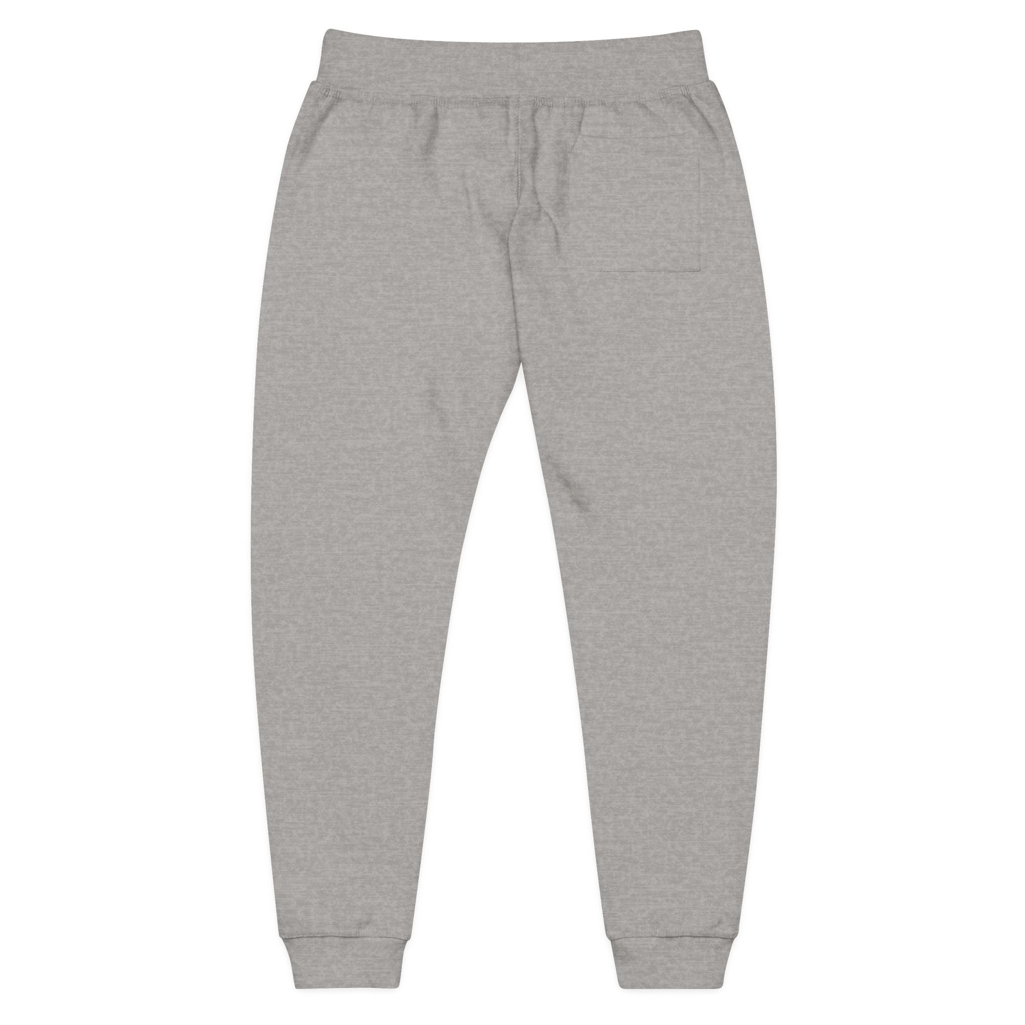 Embroidered White Fleece Sweatpants — Cozy Minimalist Joggers with Small Chest Crest