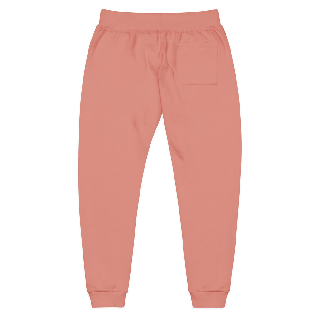 Embroidered White Fleece Sweatpants — Cozy Minimalist Joggers with Small Chest Crest