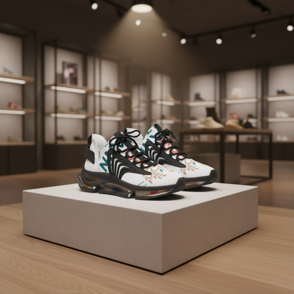 Women’s Floral Mesh Sneakers — Lightweight Breathable Athletic Shoes