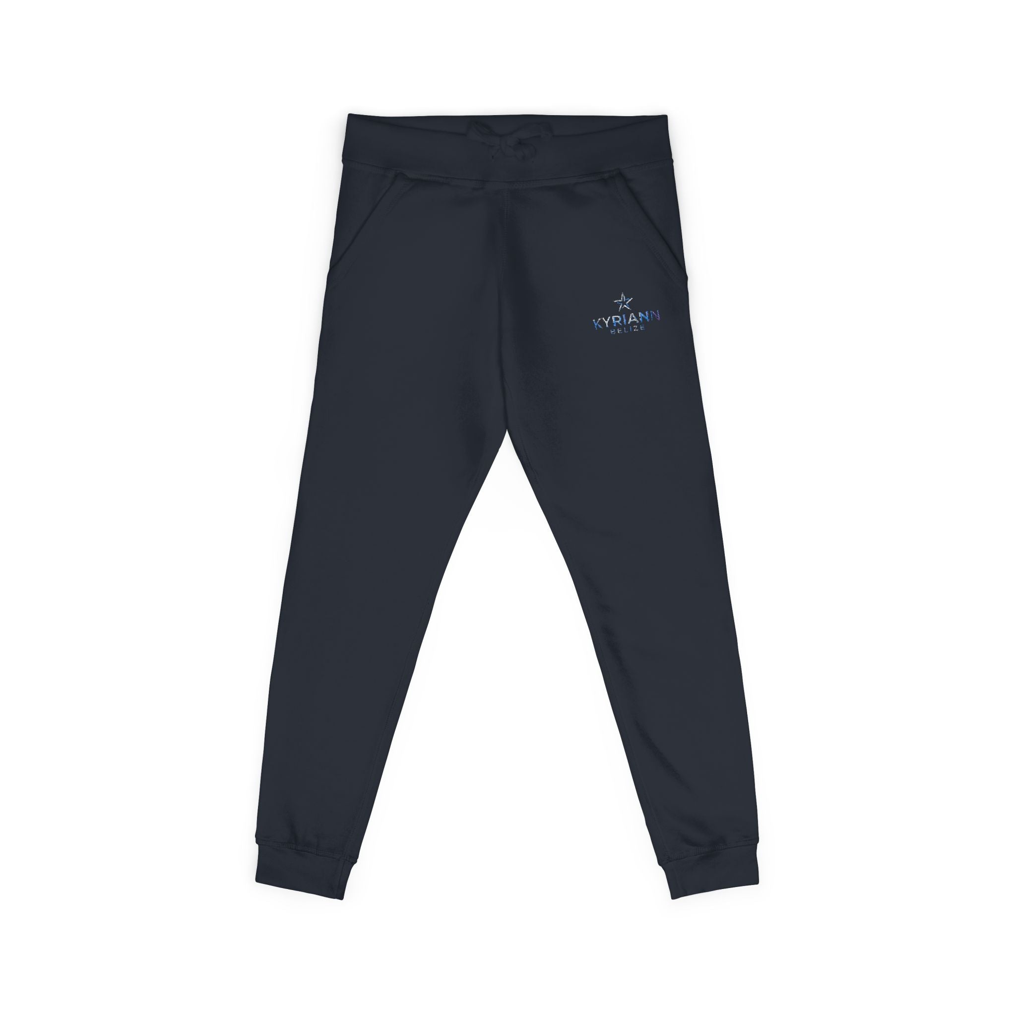 Embroidered White Fleece Sweatpants – Cozy Minimalist Lounge Joggers