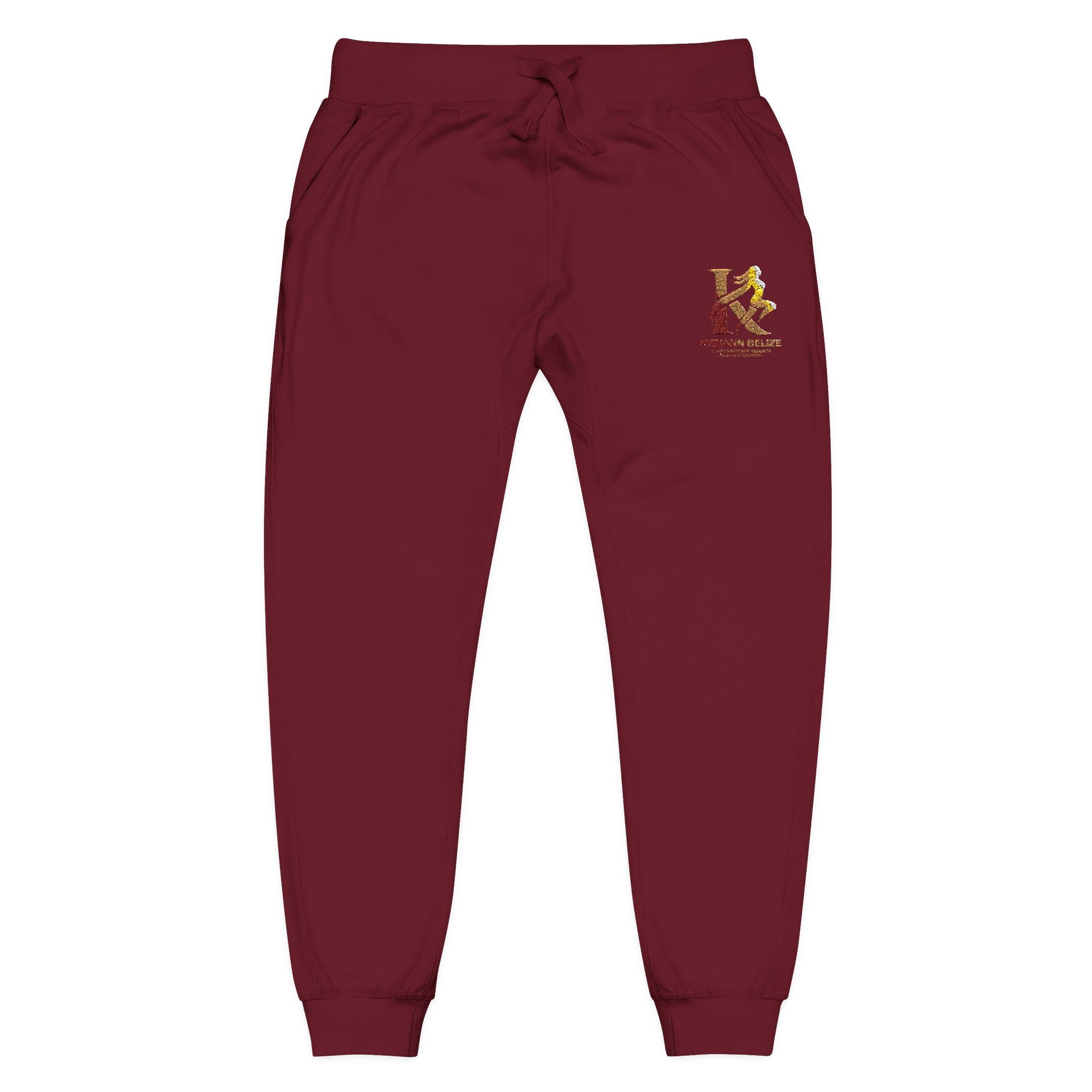 Embroidered White Fleece Sweatpants — Cozy Minimalist Joggers with Small Chest Crest
