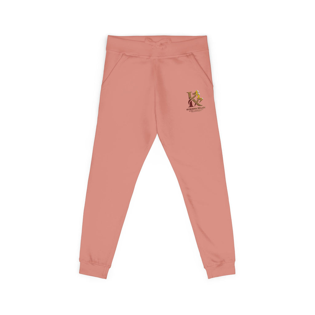 Embroidered White Fleece Sweatpants — Cozy Minimalist Joggers with Small Chest Crest