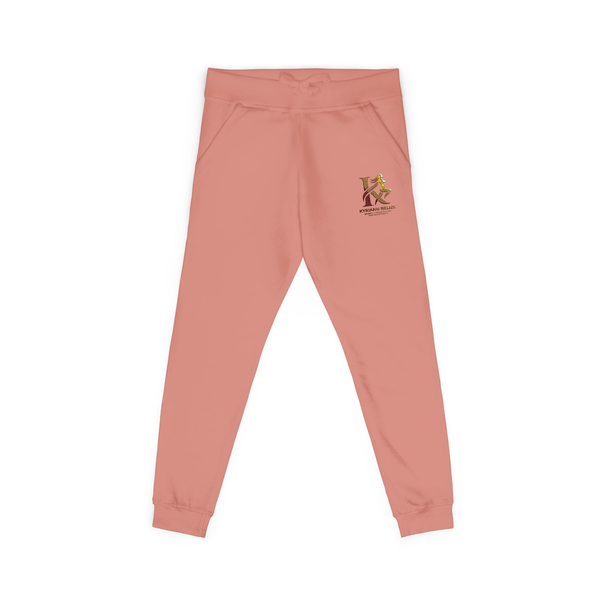 Embroidered White Fleece Sweatpants — Cozy Minimalist Joggers with Small Chest Crest