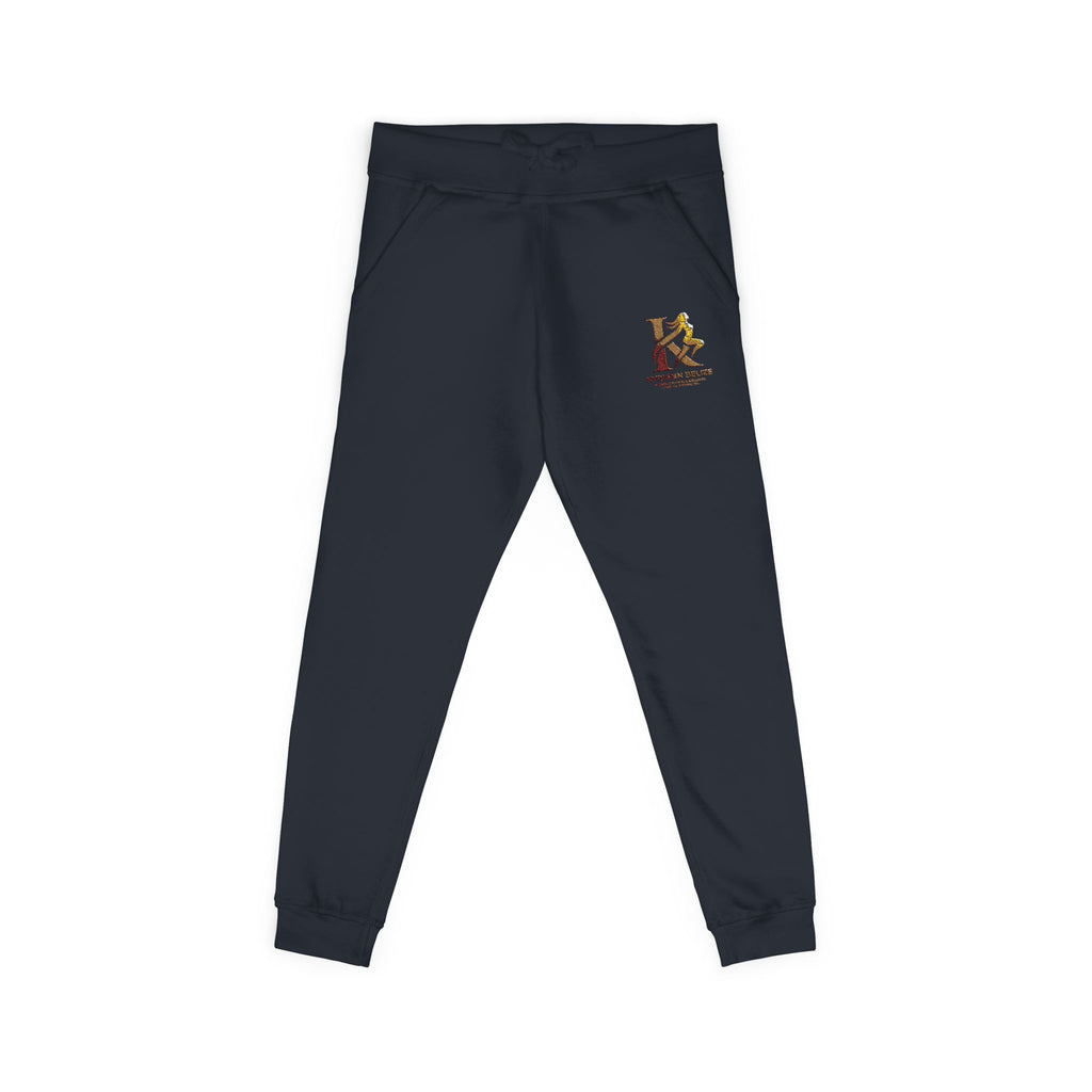 Embroidered White Fleece Sweatpants — Cozy Minimalist Joggers with Small Chest Crest