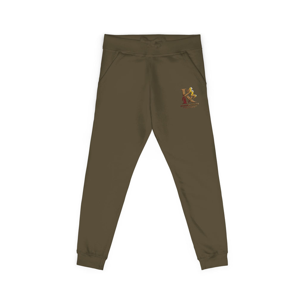 Embroidered White Fleece Sweatpants — Cozy Minimalist Joggers with Small Chest Crest