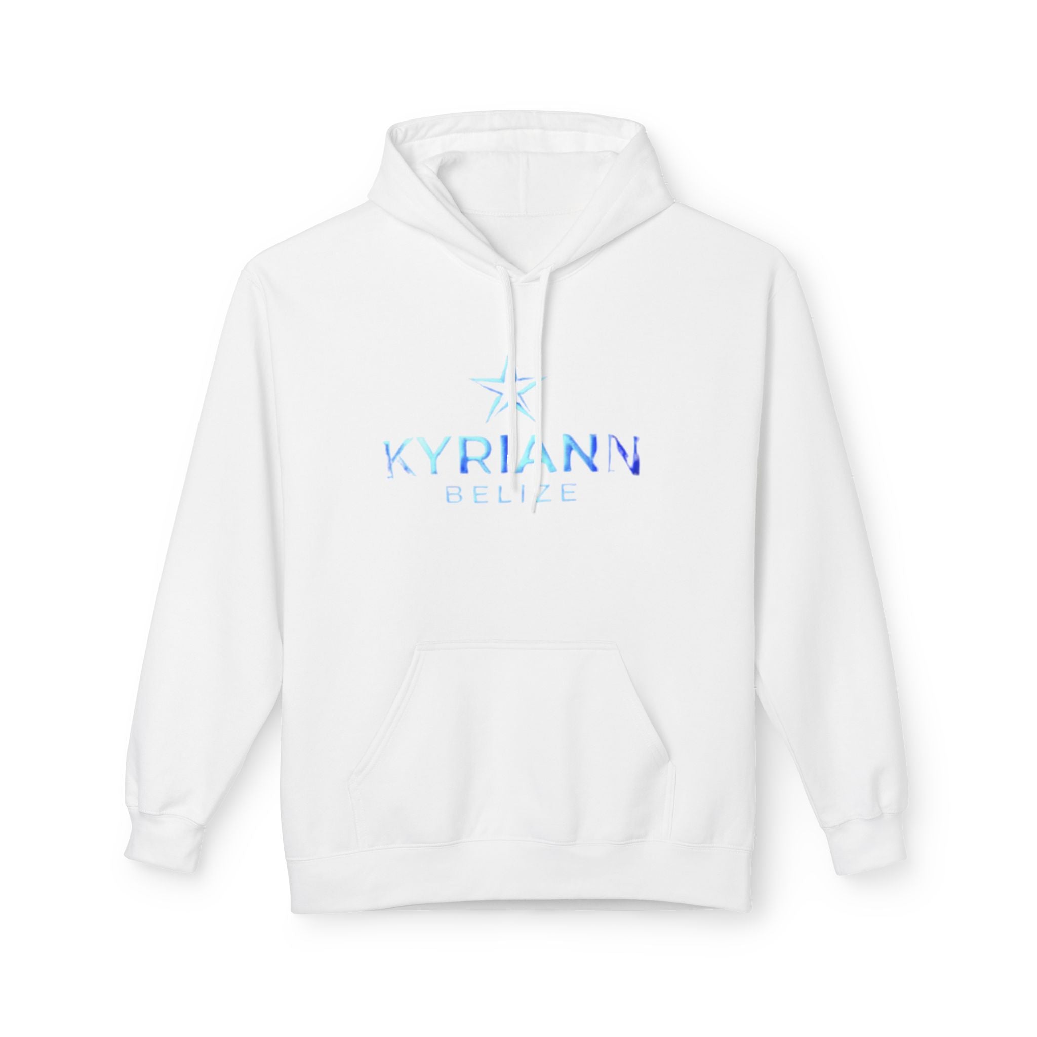 Kyriann Relief Logo Hoodie — Soft White Pullover