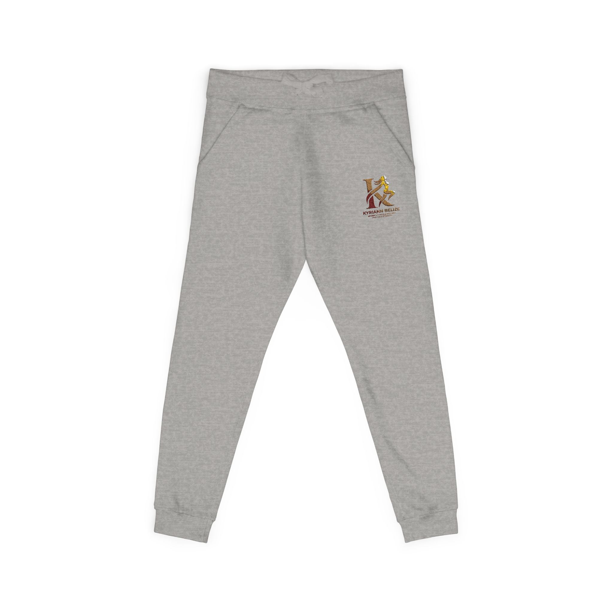 Embroidered White Fleece Sweatpants — Cozy Minimalist Joggers with Small Chest Crest