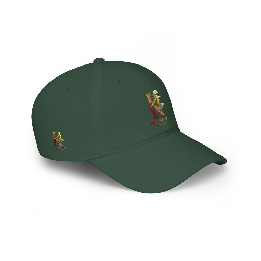 Red Low Profile Baseball Cap with Gold ‘King of Queens’ Runner Logo