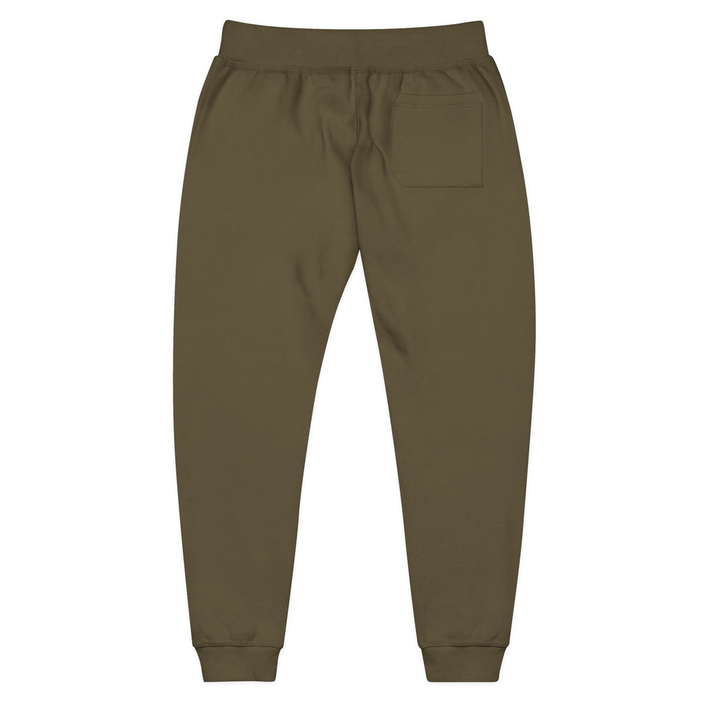 Embroidered White Fleece Sweatpants — Cozy Minimalist Joggers with Small Chest Crest