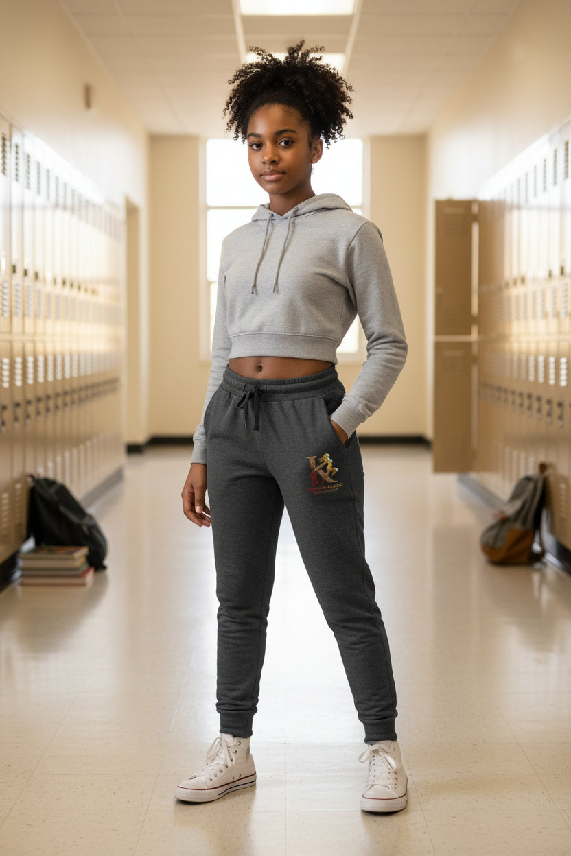 Embroidered White Fleece Sweatpants — Cozy Minimalist Joggers with Small Chest Crest