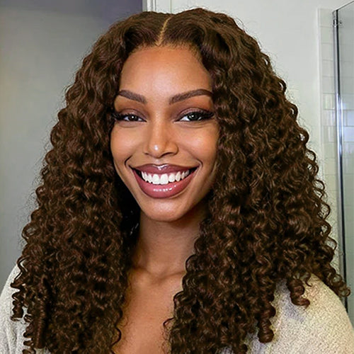 Dark Brown Burmese Curly Wig With Full Spiral Ends 6x5 Ready&Go Undetectable Lace Front Wig