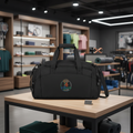 Embroidered Crown Fitness Gym Bag — Durable Black Duffel for Workout & Travel