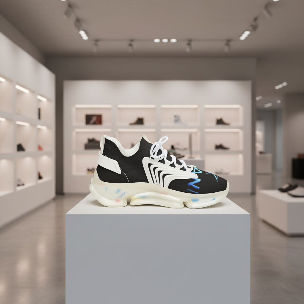 Women’s Black Mesh Sneakers — Lightweight Athletic Running Shoes with Cushioned Speckled Sole