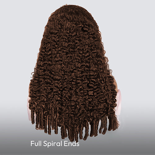 Dark Brown Burmese Curly Wig With Full Spiral Ends 6x5 Ready&Go Undetectable Lace Front Wig