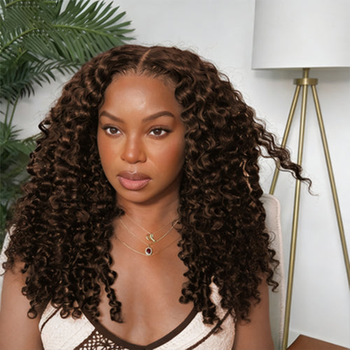 Dark Brown Burmese Curly Wig With Full Spiral Ends 6x5 Ready&Go Undetectable Lace Front Wig