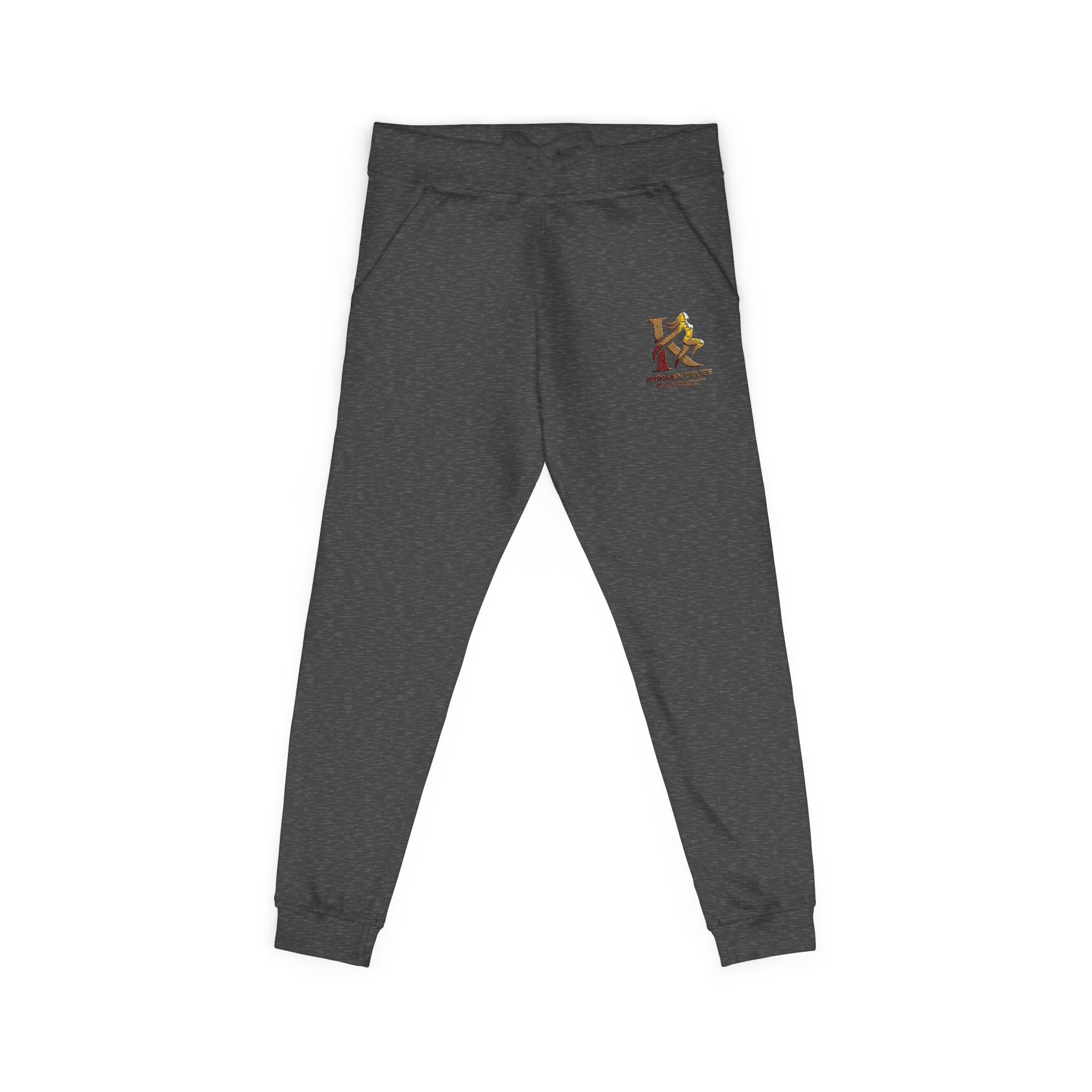Embroidered White Fleece Sweatpants — Cozy Minimalist Joggers with Small Chest Crest