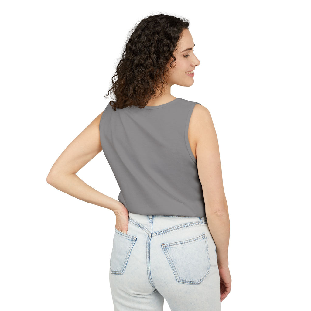 Kyriann Relief Star Tank Top — Soft White Logo Tank