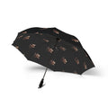 Foldable Umbrella — Black Compact Umbrella with Subtle Fox Paw Pattern, Semi‑Automatic Travel Umbrella