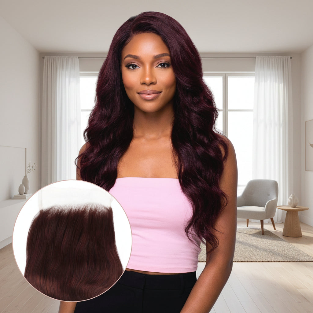 Burgundy Body Wave 5x5 HD Lace Human Hair Closure