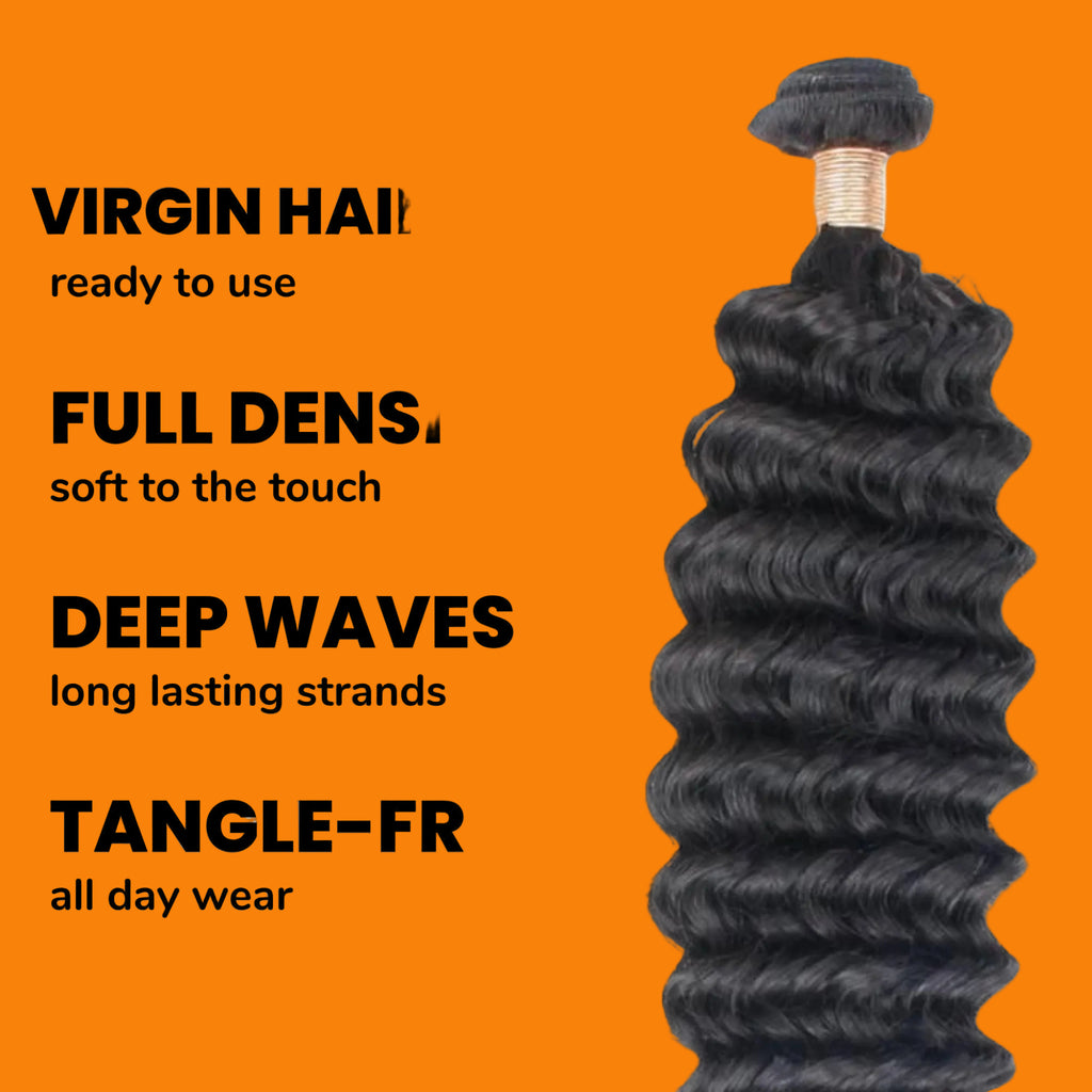 Deep Wave 100% Human Hair Bundles