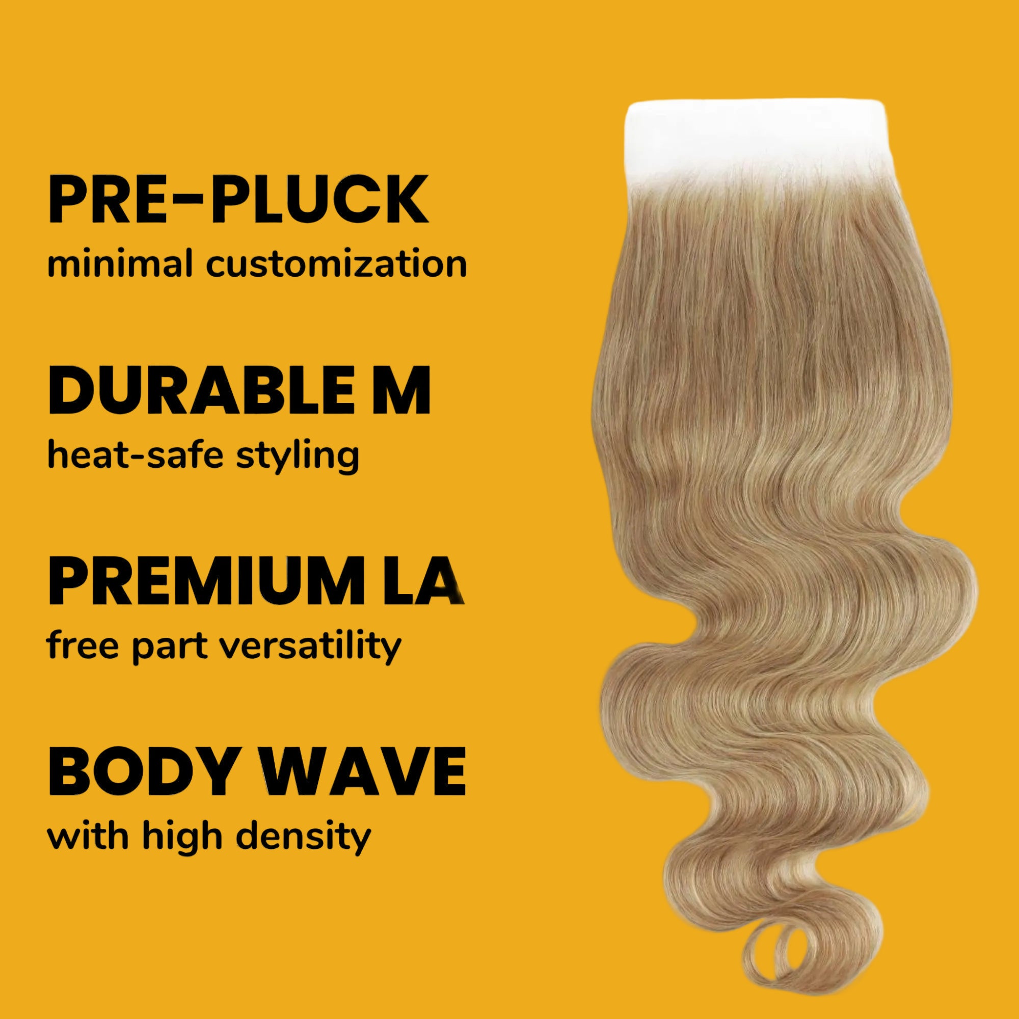 Honey Blonde Body Wave 5x5 HD Lace Human Hair Closure