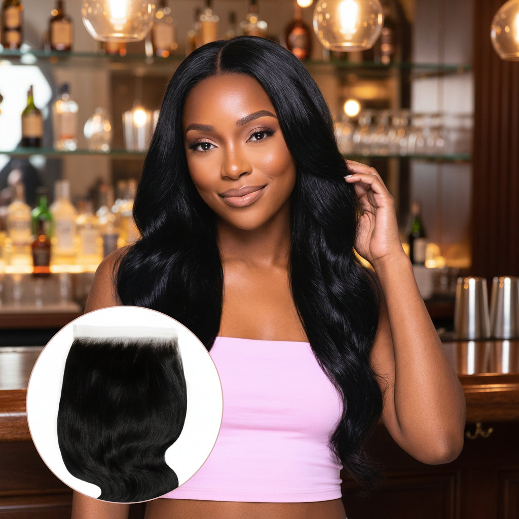 Jet Black Body Wave 6x6 HD Lace Human Hair Closure