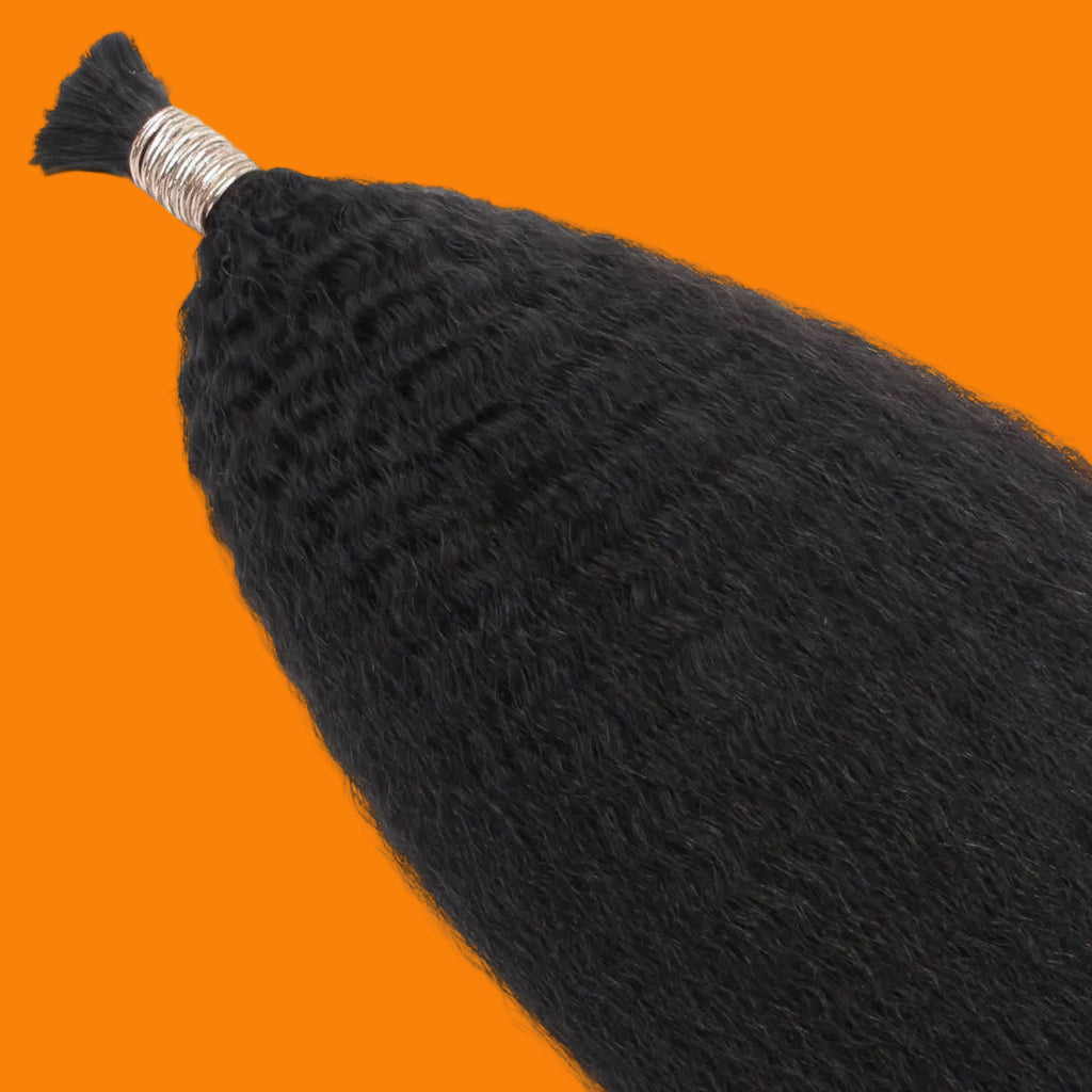 Kinky Straight Bulk 100% Human Braiding Hair