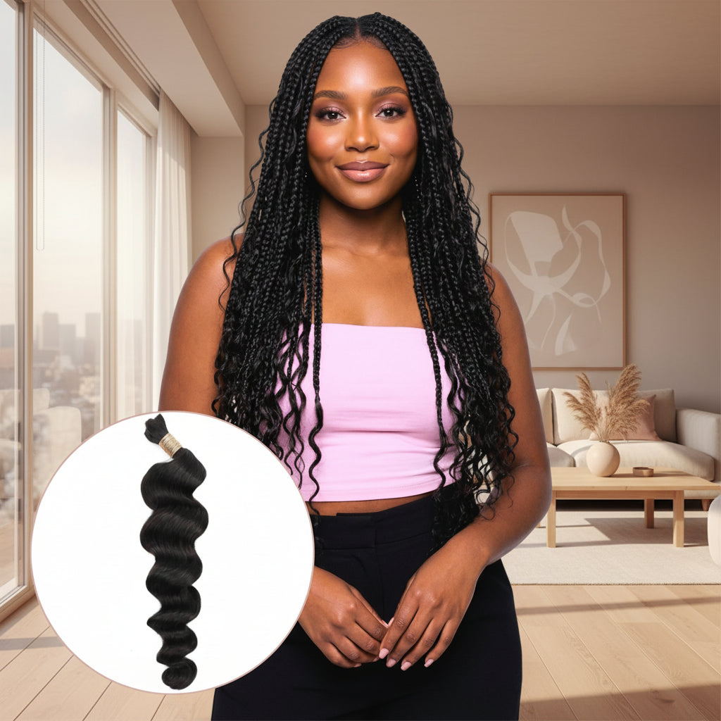 Loose Wave Bulk 100% Human Braiding Hair