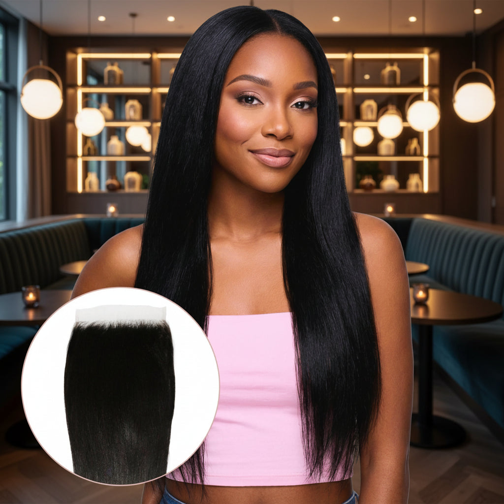 Yaki Straight 6x6 HD Lace Human Hair Closure