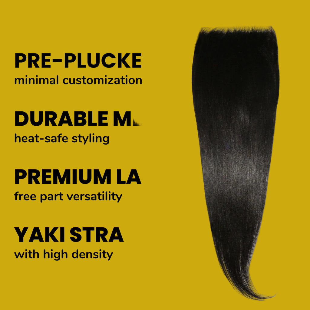 Yaki Straight 6x6 HD Lace Human Hair Closure