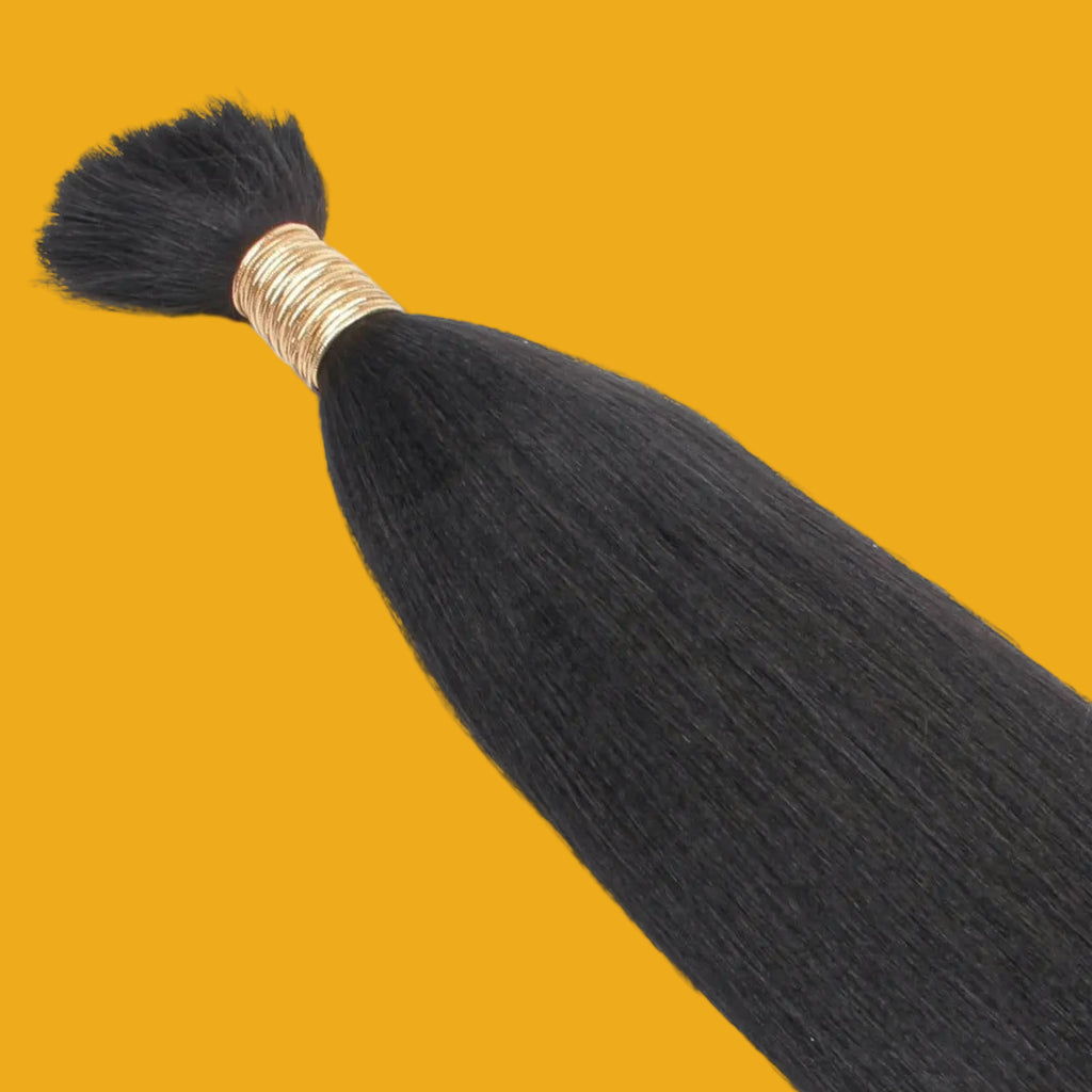 Yaki Straight Bulk 100% Human Braiding Hair