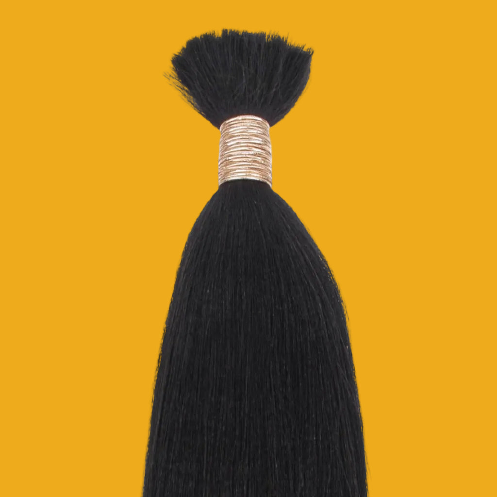 Yaki Straight Bulk 100% Human Braiding Hair