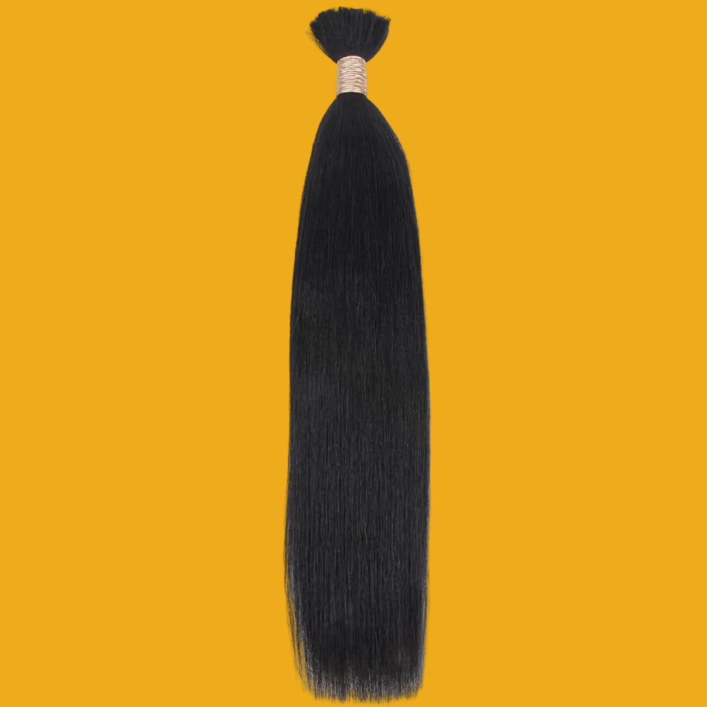Yaki Straight Bulk 100% Human Braiding Hair