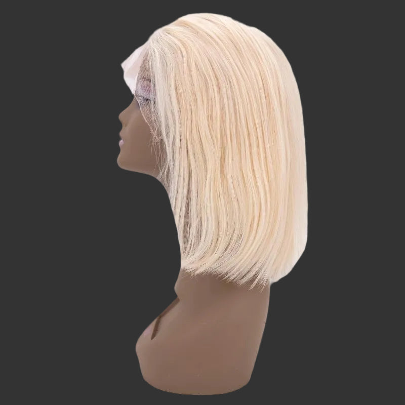 Blonde Straight 13x4 Transparent Lace 100% Human Hair Bob Wig